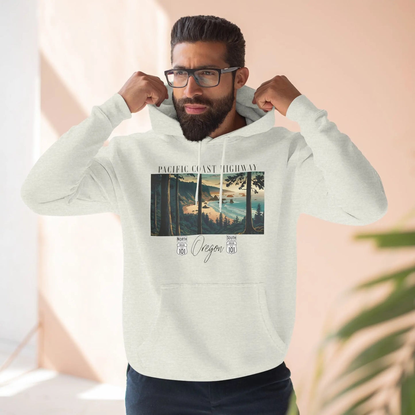 Pacific Coast Highway Oregon Shore Unisex Fit Fleece Hoodie HWY 101 - Park Service Apparel