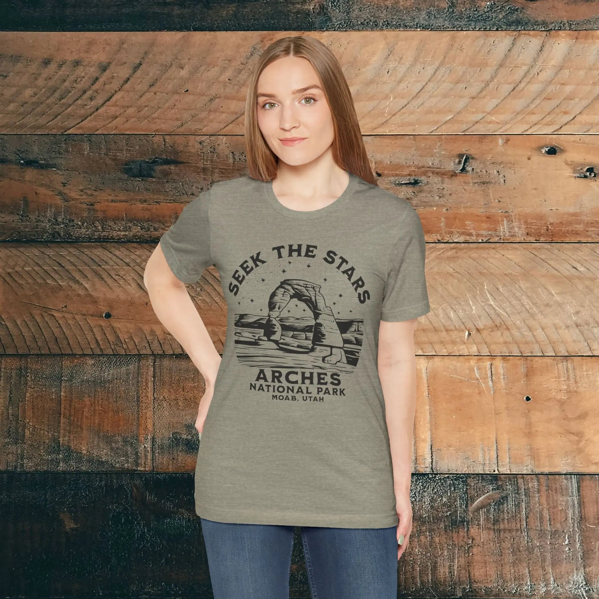 Arches National Park Unisex Fit Short Sleeve Tee Seek The Stars - Park Service Apparel