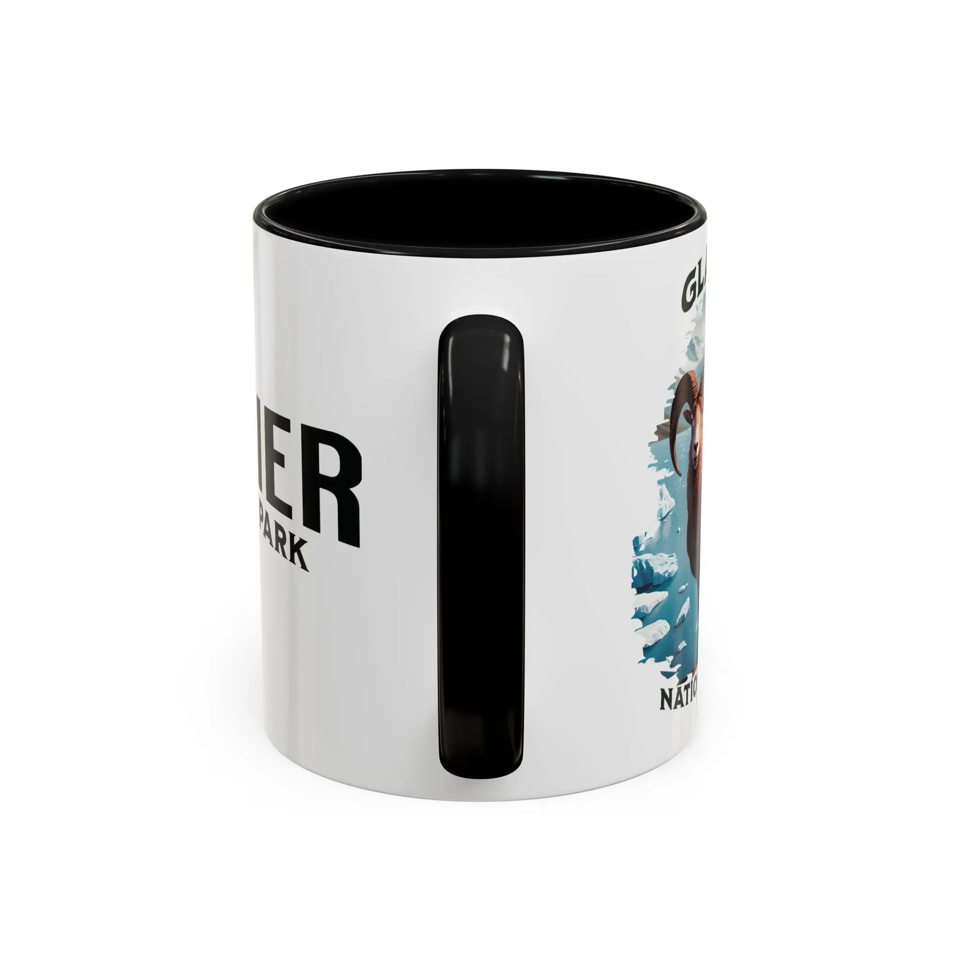 Glacier National Park Big Horned Sheep Accent Coffee Mug 11oz 15oz Blue Black Pink Red - Park Service Apparel