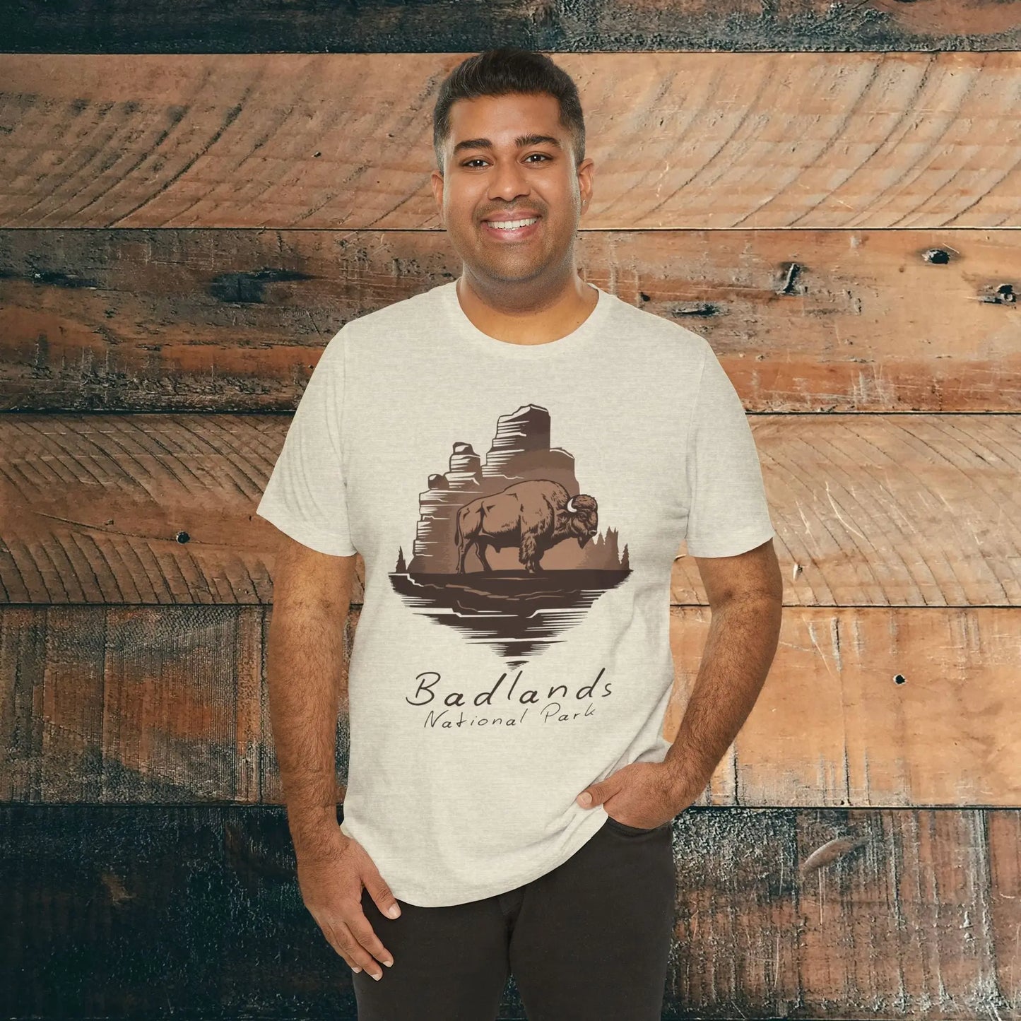 Badlands National Park Unisex Fit Soft T-shirt Roaming Buffalo Tee - Park Service Apparel
