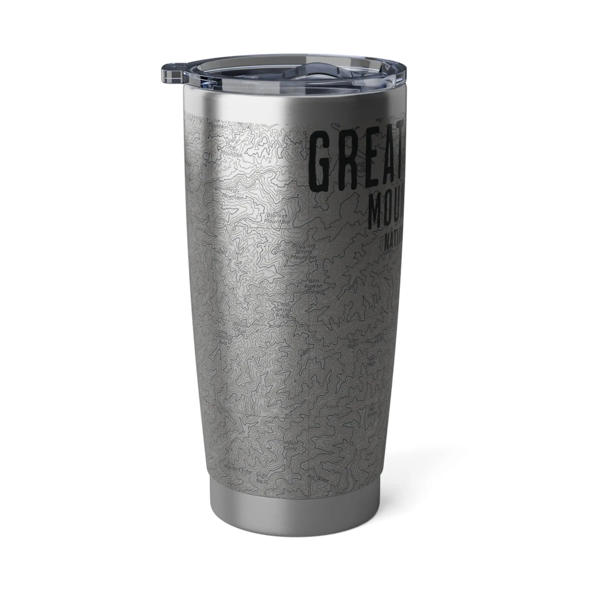 Great Smoky Mountains National Park Topographic Tumbler 20oz Appalachian Trail Print Spill Resistant Lid - Park Service Apparel
