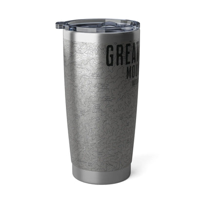 Great Smoky Mountains National Park Topographic Tumbler 20oz Appalachian Trail Print Spill Resistant Lid - Park Service Apparel