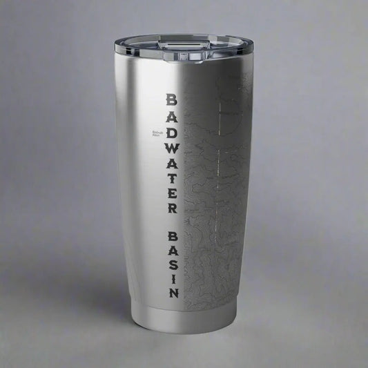 Death Valley National Park Topographic Tumbler 20oz USGS Badwater Basin Map Print - Park Service Apparel