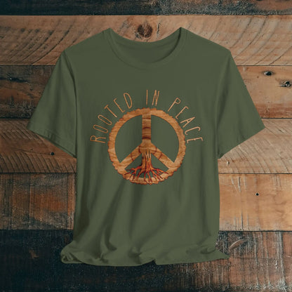 Rooted In Peace Rustic Wood Look  Unisex Fit Short Sleeve T-Shirt Tree Roots - Park Service Apparel