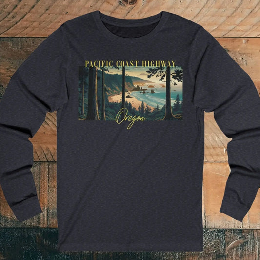 Oregon Pacific Coast Highway Unisex Fit Long Sleeve T-shirt - Park Service Apparel