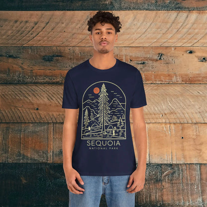 Sequoia National Park Unisex Fit Soft T-Shirt Big Tree Line Art - Park Service Apparel