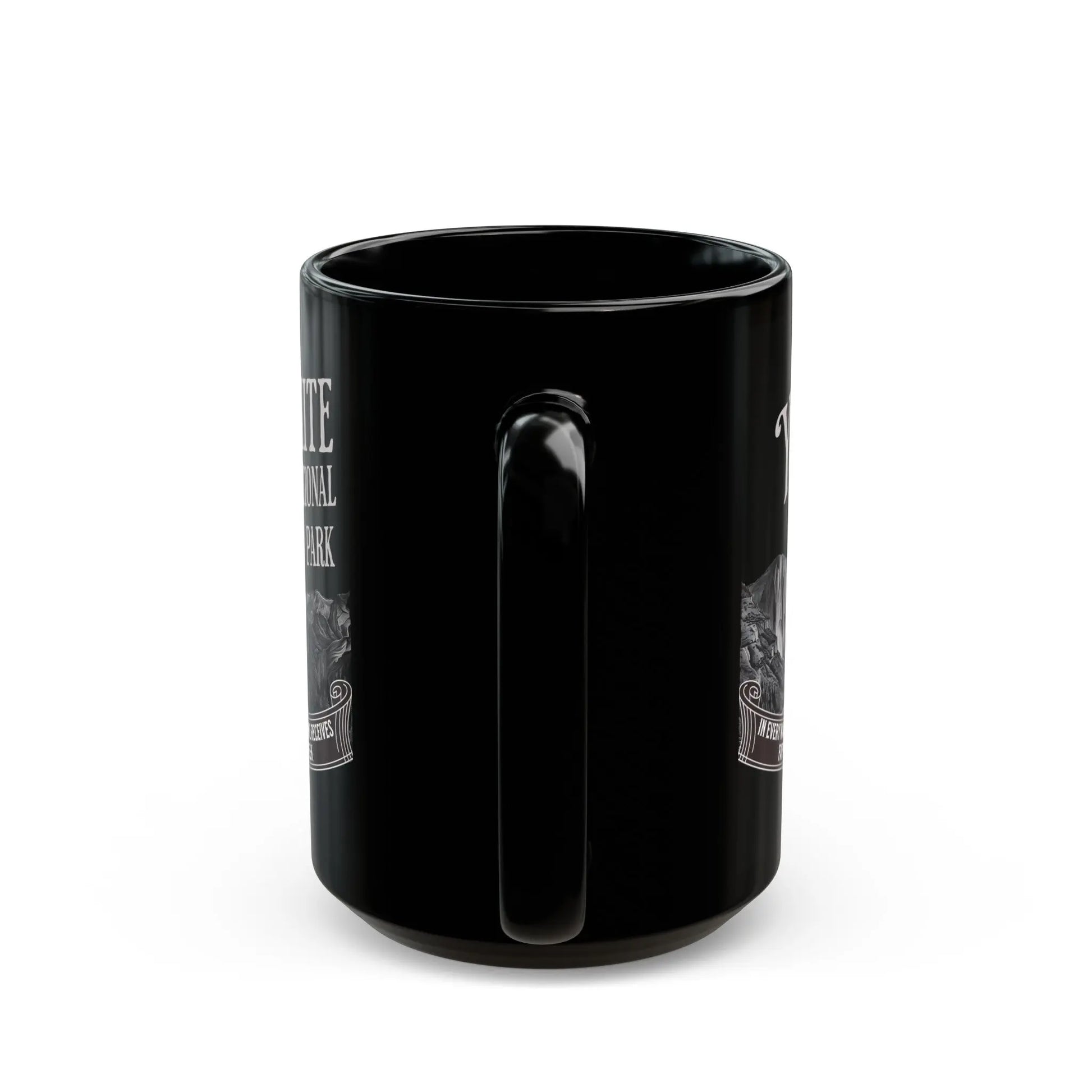 Yosemite National Park Rustic Scenic Ceramic Black Mug (11oz, 15oz) Muir Nature - Park Service Apparel