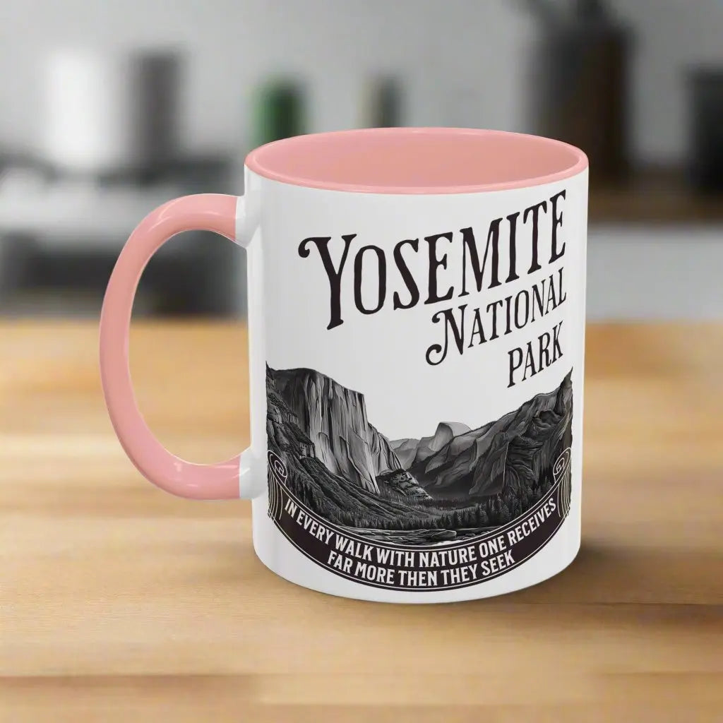 Yosemite National Park Coffee Mug 11oz 15oz Walk With Nature John Muir Quote Blue Black Pink Red - Park Service Apparel