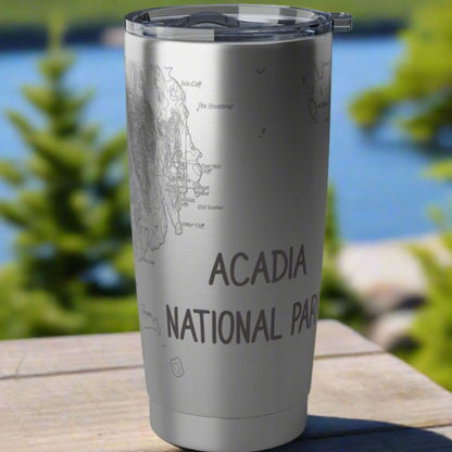 Acadia National Park Topographic Tumbler 20oz  Spill Resistant Lid Coastal Maine - Park Service Apparel