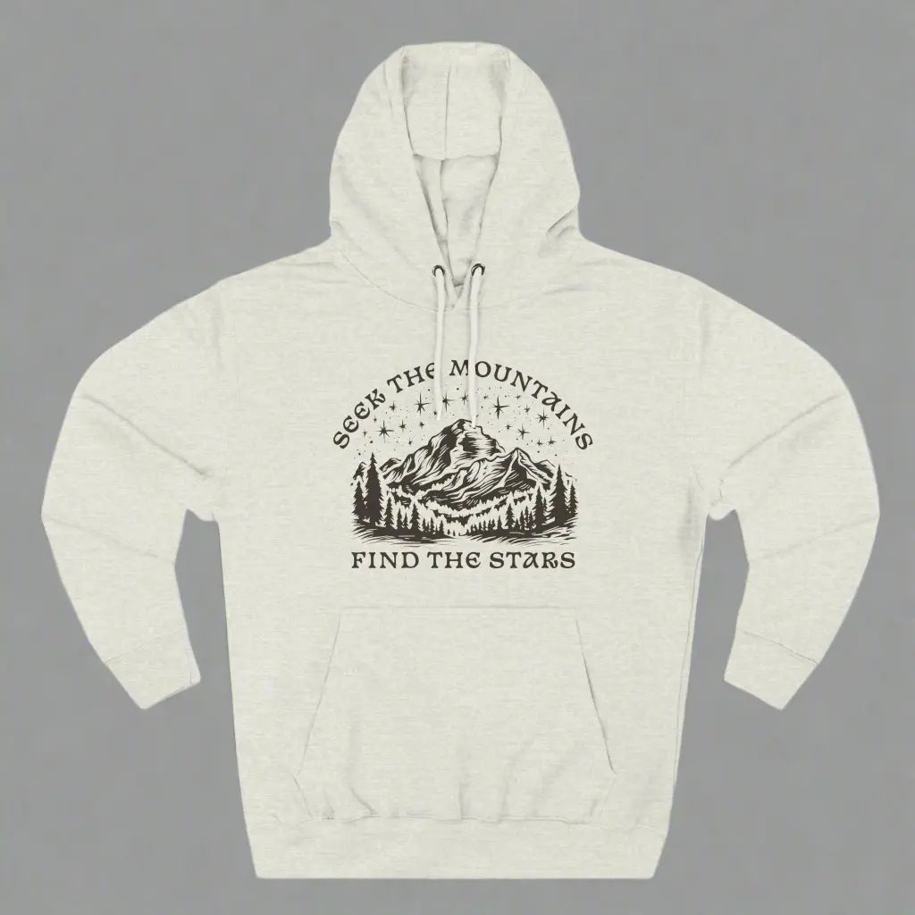 Seek The Mountains Find The Stars Outdoor Mountain Unisex Fit Fleece Hoodie - Park Service Apparel
