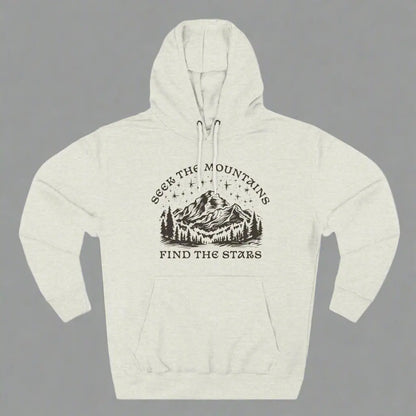Seek The Mountains Find The Stars Outdoor Mountain Unisex Fit Fleece Hoodie - Park Service Apparel