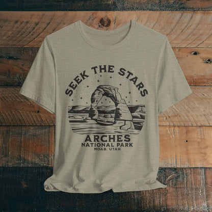Arches National Park Unisex Fit Short Sleeve Tee Seek The Stars - Park Service Apparel