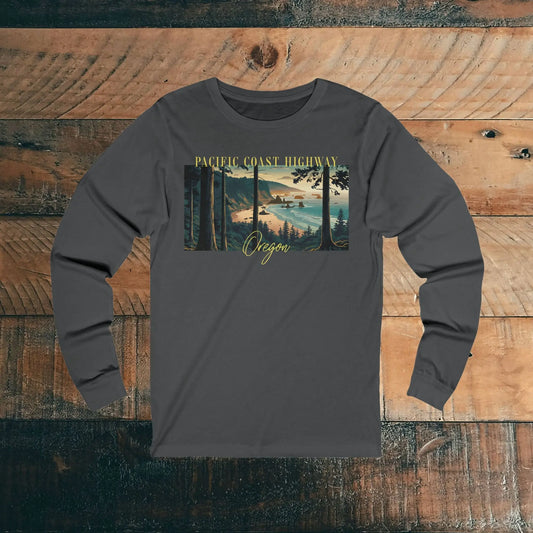 Oregon Pacific Coast Highway Unisex Fit Long Sleeve T-shirt - Park Service Apparel