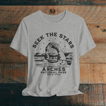 Arches National Park Unisex Fit Short Sleeve Tee Seek The Stars - Park Service Apparel