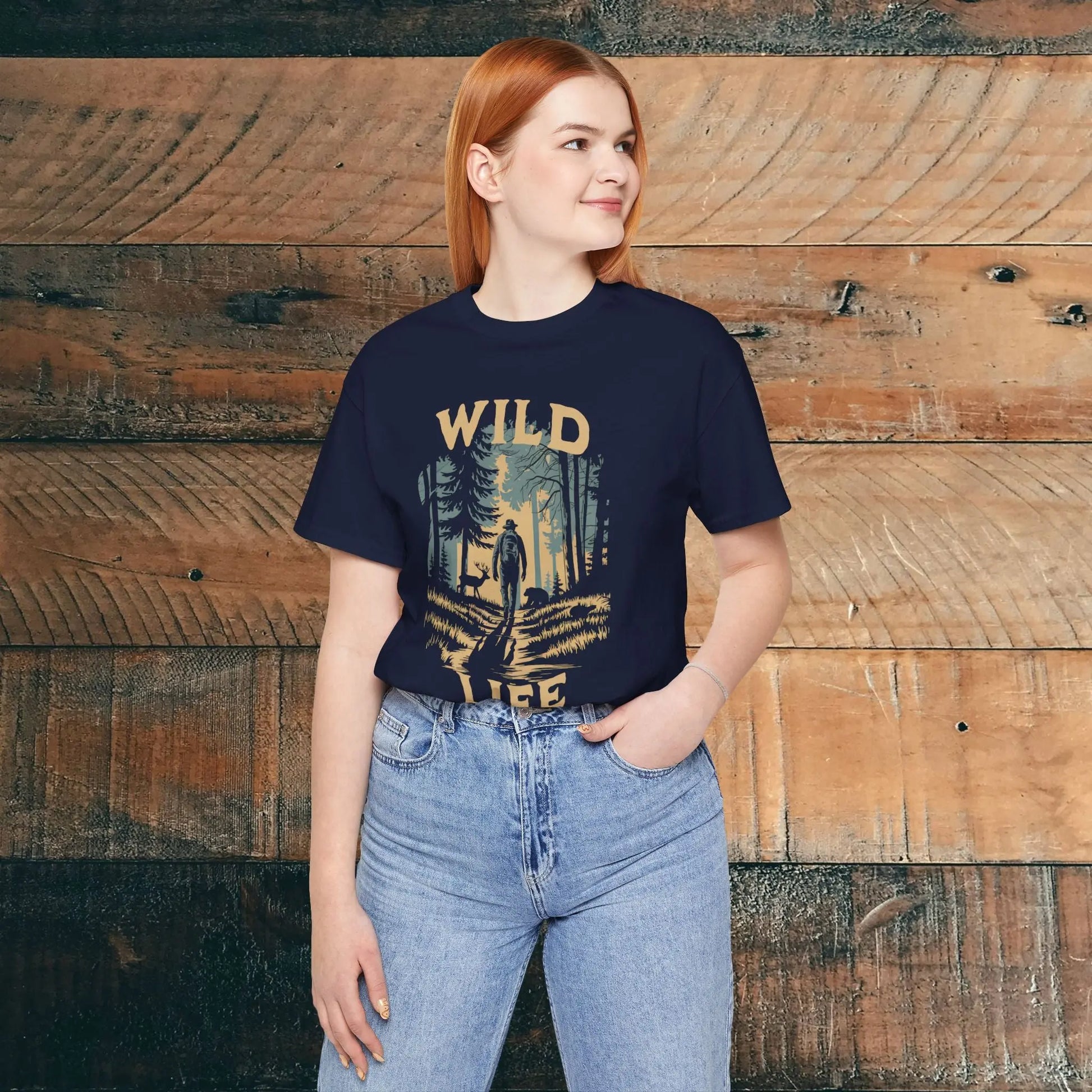 Wild Life Hike Unisex Fit Soft T-shirt Backpacker Hiker Outdoor Nature Tee - Park Service Apparel