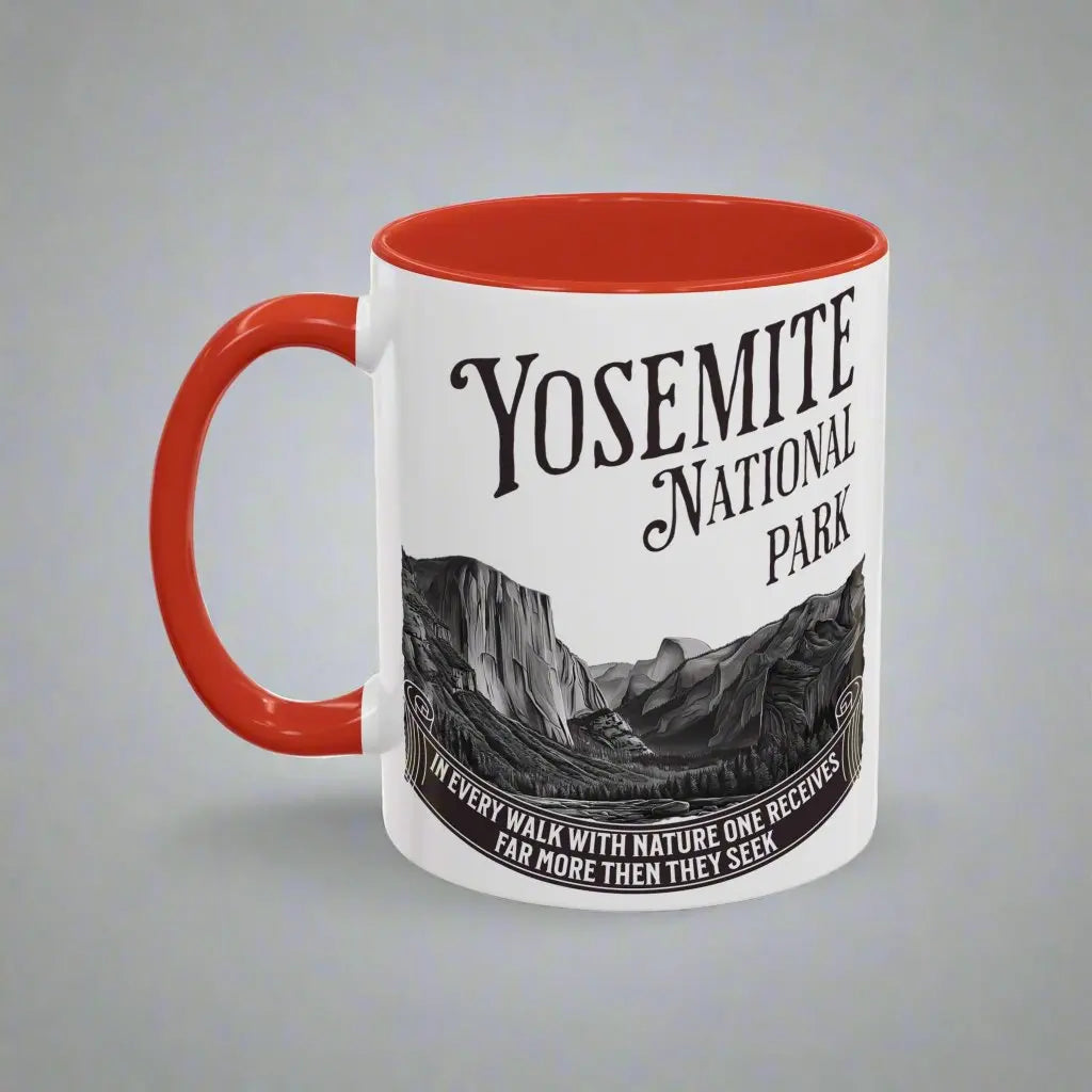 Yosemite National Park Coffee Mug 11oz 15oz Walk With Nature John Muir Quote Blue Black Pink Red - Park Service Apparel