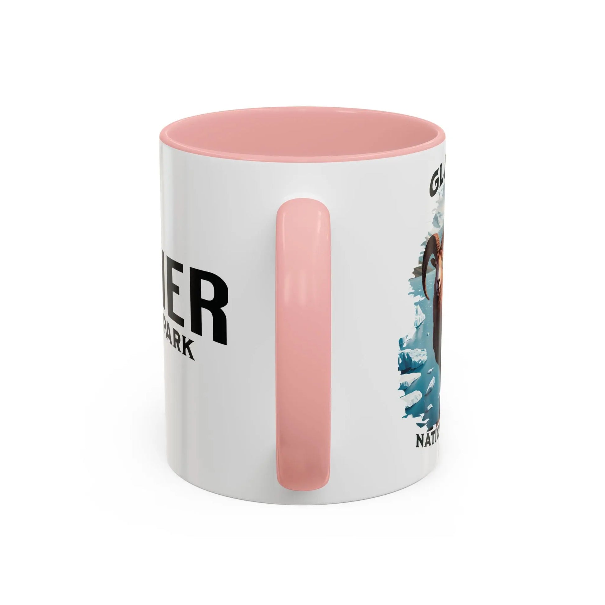 Glacier National Park Big Horned Sheep Accent Coffee Mug 11oz 15oz Blue Black Pink Red - Park Service Apparel