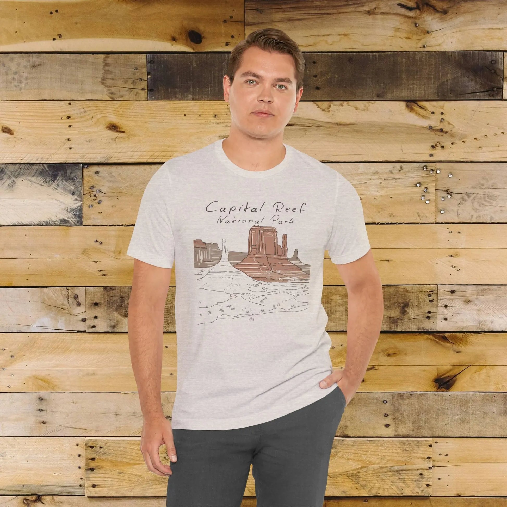 Capitol Reef National Park Unisex Fit Soft T-Shirt Line Art - Park Service Apparel