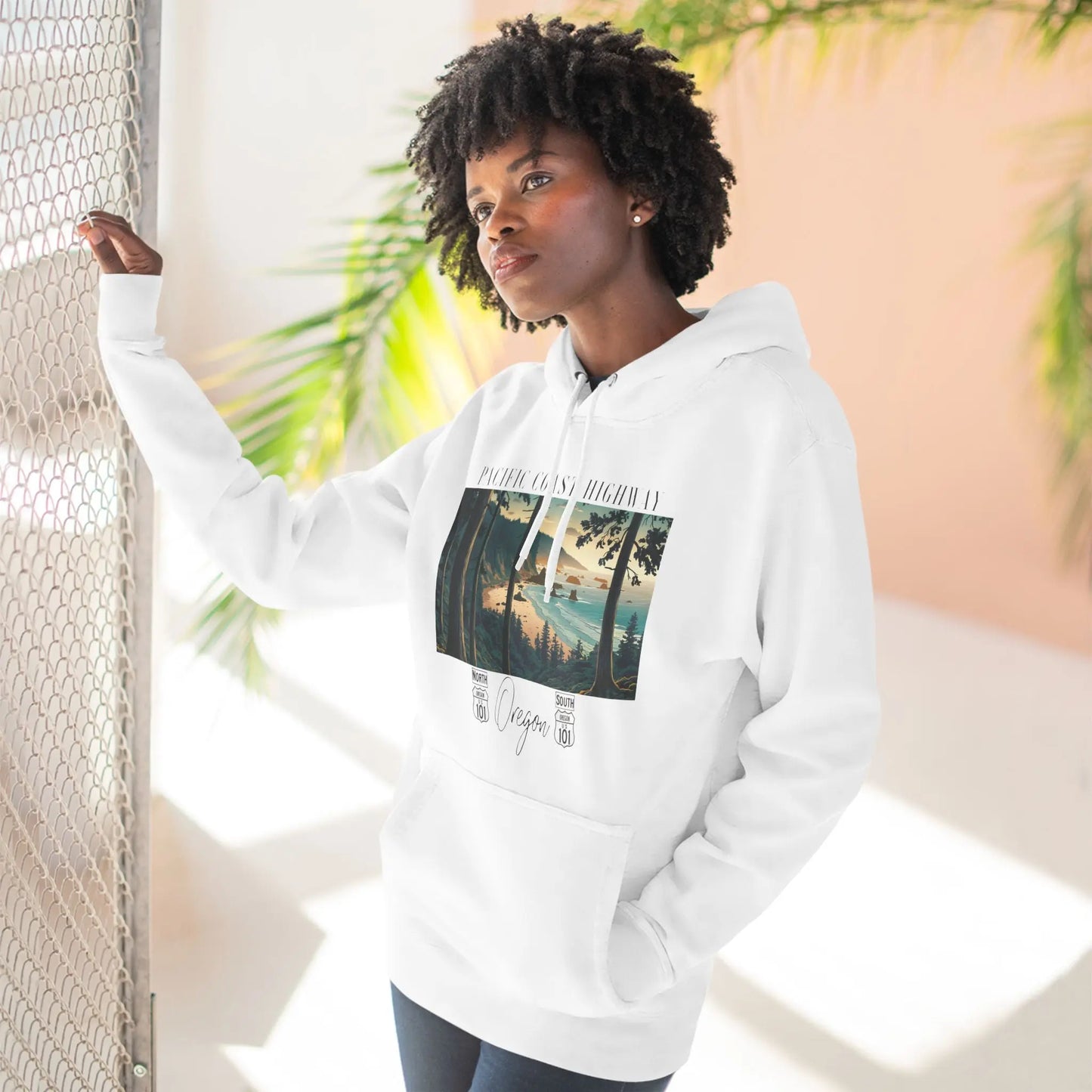 Pacific Coast Highway Oregon Shore Unisex Fit Fleece Hoodie HWY 101 - Park Service Apparel
