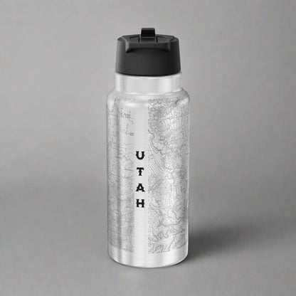 Capitol Reef National Park Topographic Insulated Water Bottle Tumbler 32oz Real USGS Topo Map
