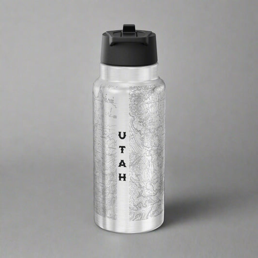 Capitol Reef National Park Topographic Insulated Water Bottle Tumbler 32oz Real USGS Topo Map