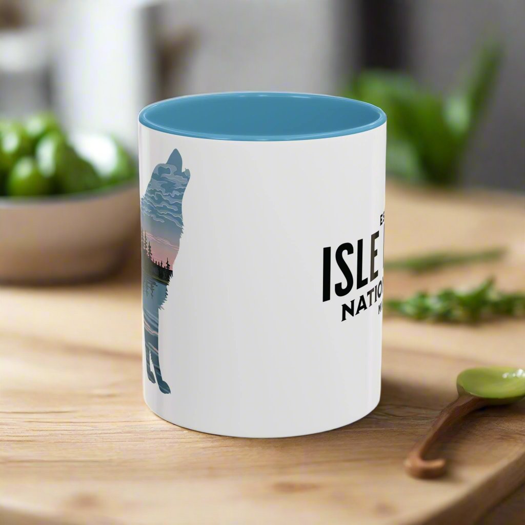 Isle Royal National Park Accent Coffee Mug 11oz 15oz Wolf Blue Black Pink Red Outdoor Inspired Printify