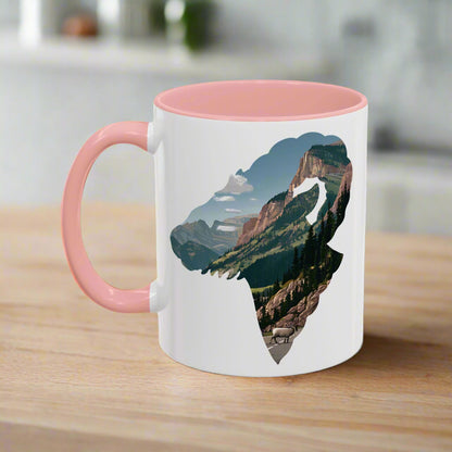 Glacier National Park Big Horned Sheep Colored Coffee Mug 11oz 15oz Cup Going To The Sun Road Printify