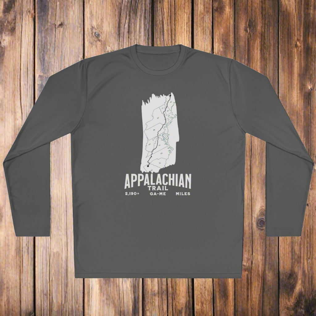 Appalachian Trail White Blaze Map Unisex Fit Tech Sport  Long Sleeve Performance Shirt Printify