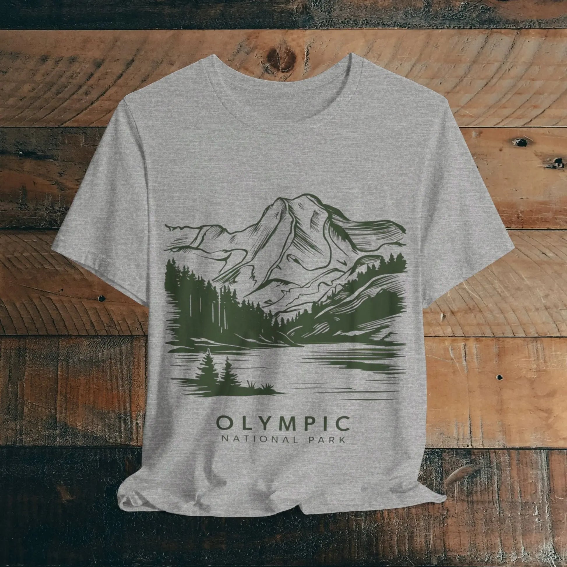 Olympic National Park Unisex Fit Soft T-Shirt Mountain View Coastal Art - Park Service Apparel