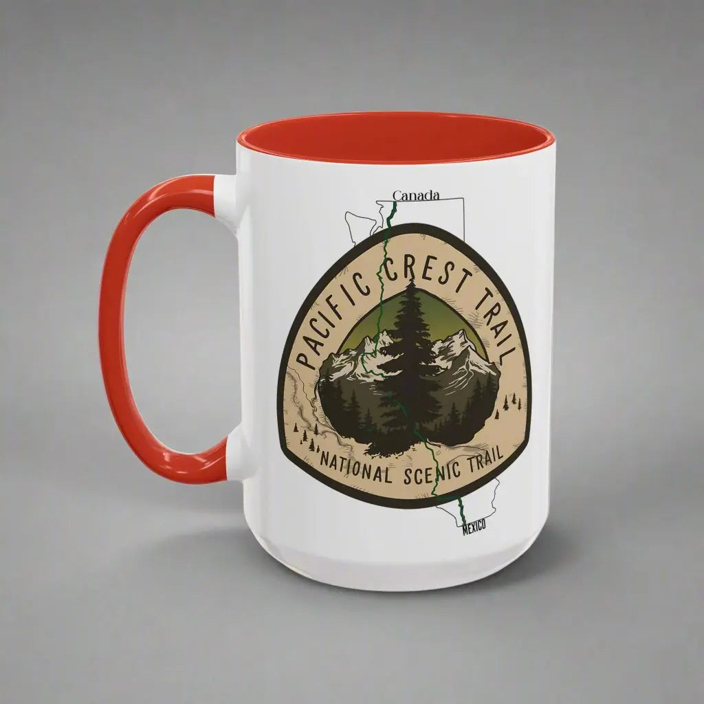Pacific Crest National Scenic Trail Accent Coffee Mug 11oz 15oz Blue Black Pink Red - Park Service Apparel