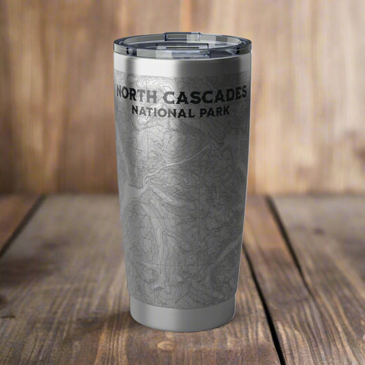 North Cascades National Park Topographic Insulated Tumbler 20oz