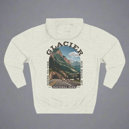 Glacier National Park Unisex Fit Fleece Hoodie Scenic Going to The Sun Road Big Horned Sheep - Park Service Apparel