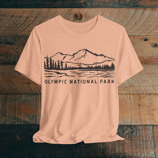 Olympic National Park Unisex Fit Soft T-Shirt Coastal Line Art - Park Service Apparel