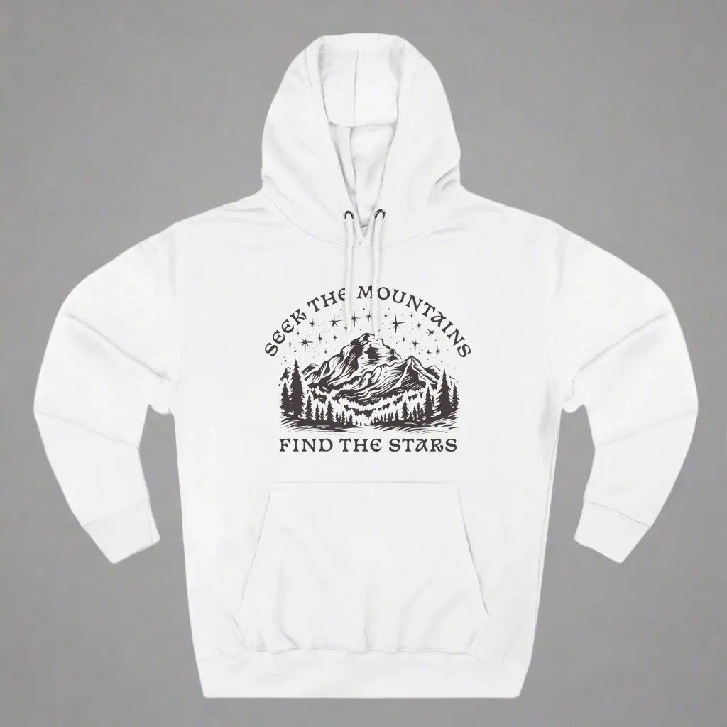 Seek The Mountains Find The Stars Outdoor Mountain Unisex Fit Fleece Hoodie - Park Service Apparel