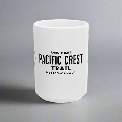 Pacific Crest Trail Classic Trail Marker Coffee Mug 11oz, 15oz Blue Black Pink Red Navy Mexico To Canada Map Printify