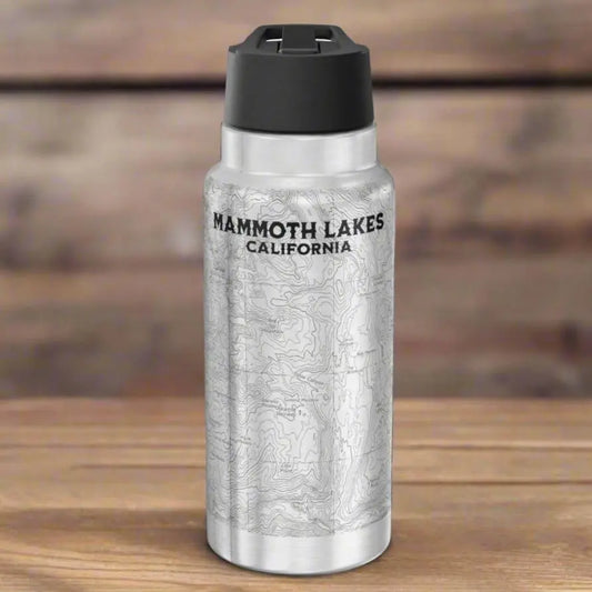 Mammoth Lakes California Topographic Insulated Water Bottle Tumbler 32oz - Park Service Apparel