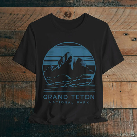 Grand Teton National Park Unisex Fit Soft T-Shirt Blue Mountain Art - Park Service Apparel