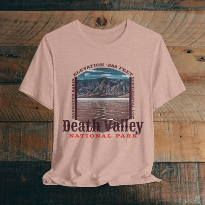 Death Valley National Park Unisex Jersey Tee Airlume Cotton Badwater Basin - Park Service Apparel