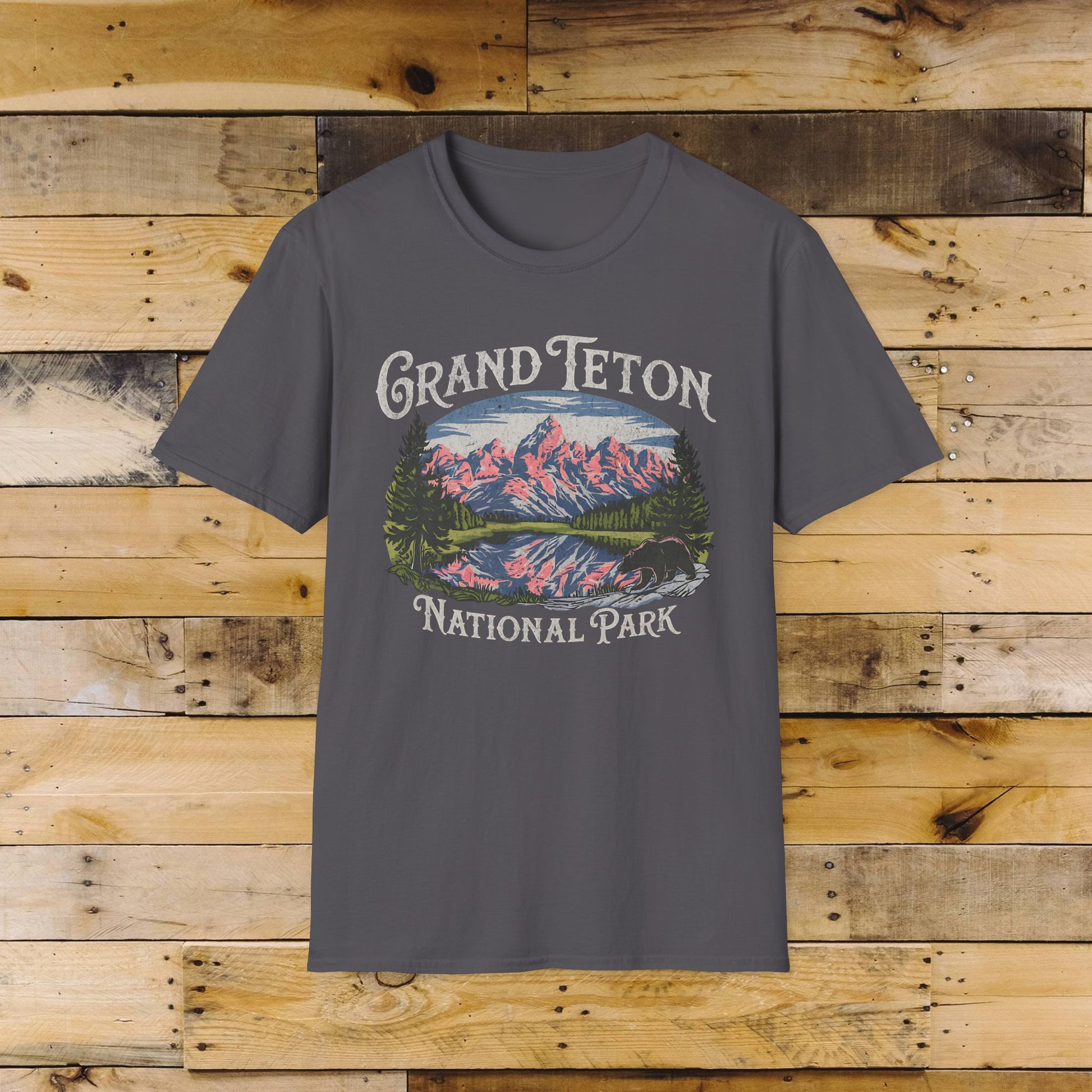 Grand Teton National Park Unisex Fit Soft Vintage T-Shirt Printify