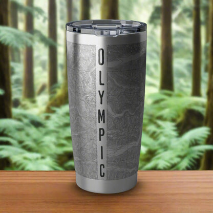 Olympic National Park Topographic Tumbler 20oz Real USGS Map Double Walled Spill Resistant Lid - Park Service Apparel
