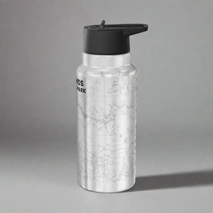 Badlands National Park Topographic Insulated Water Bottle Tumbler 32oz USGS South Dakota Map Print - Park Service Apparel