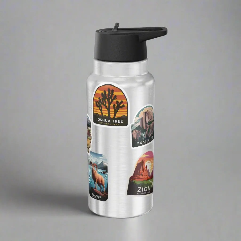 Personalized Nature/National Parks  Sticker Style Insulated Water Bottle Tumbler 32oz Customize - Park Service Apparel