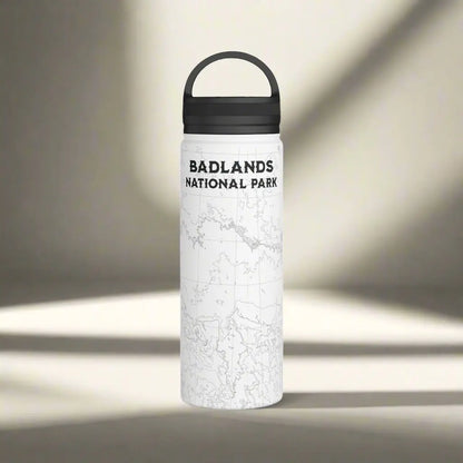 Badlands National Park Topographic Stainless Steel Water Bottle Handle Lid  South Dakota - Park Service Apparel