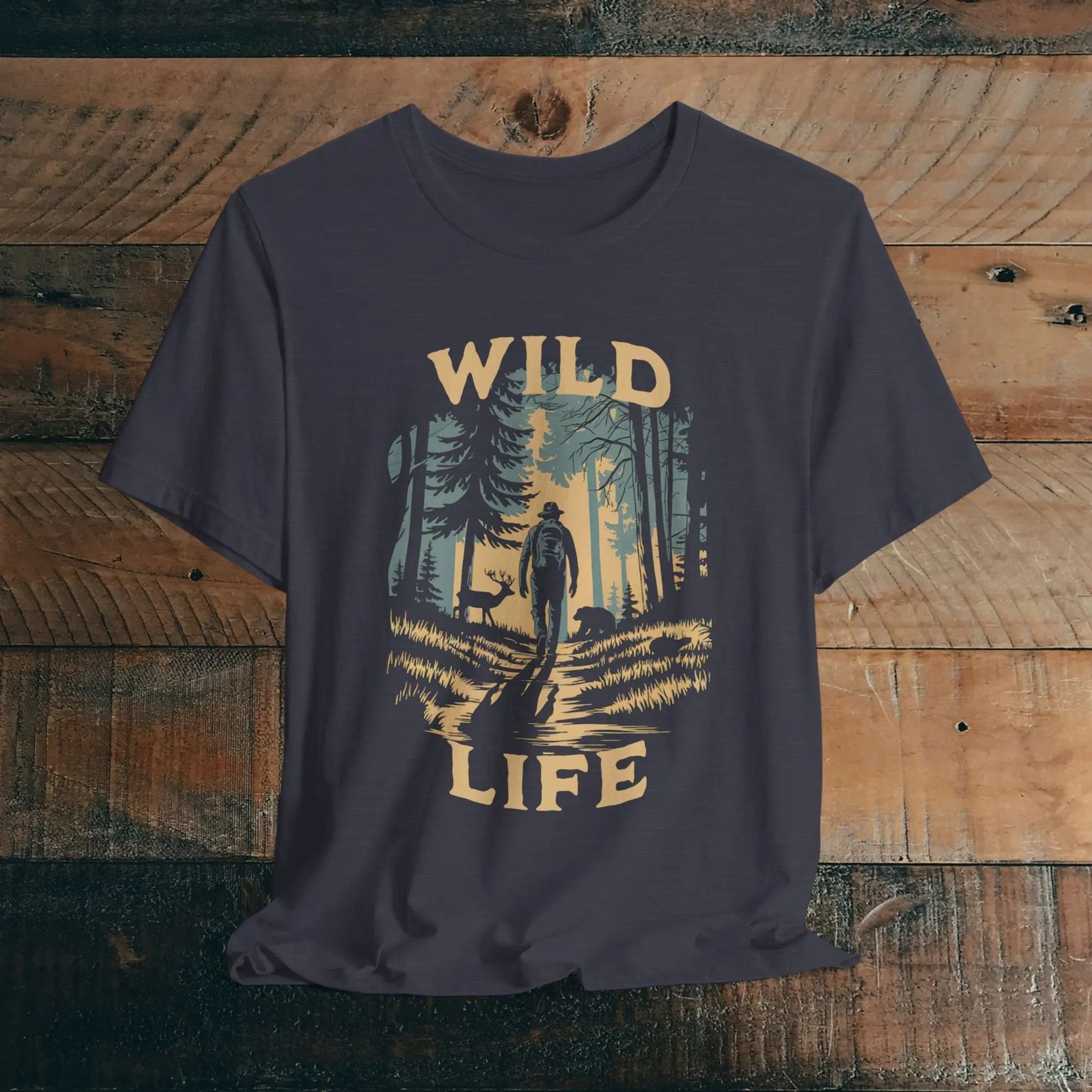 Wild Life Hike Unisex Fit Soft T-shirt Backpacker Hiker Outdoor Nature Tee - Park Service Apparel