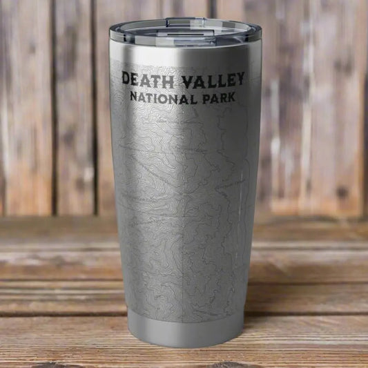 Death Valley National Park Topographic Tumbler 20oz USGS Badwater Basin Map Print - Park Service Apparel