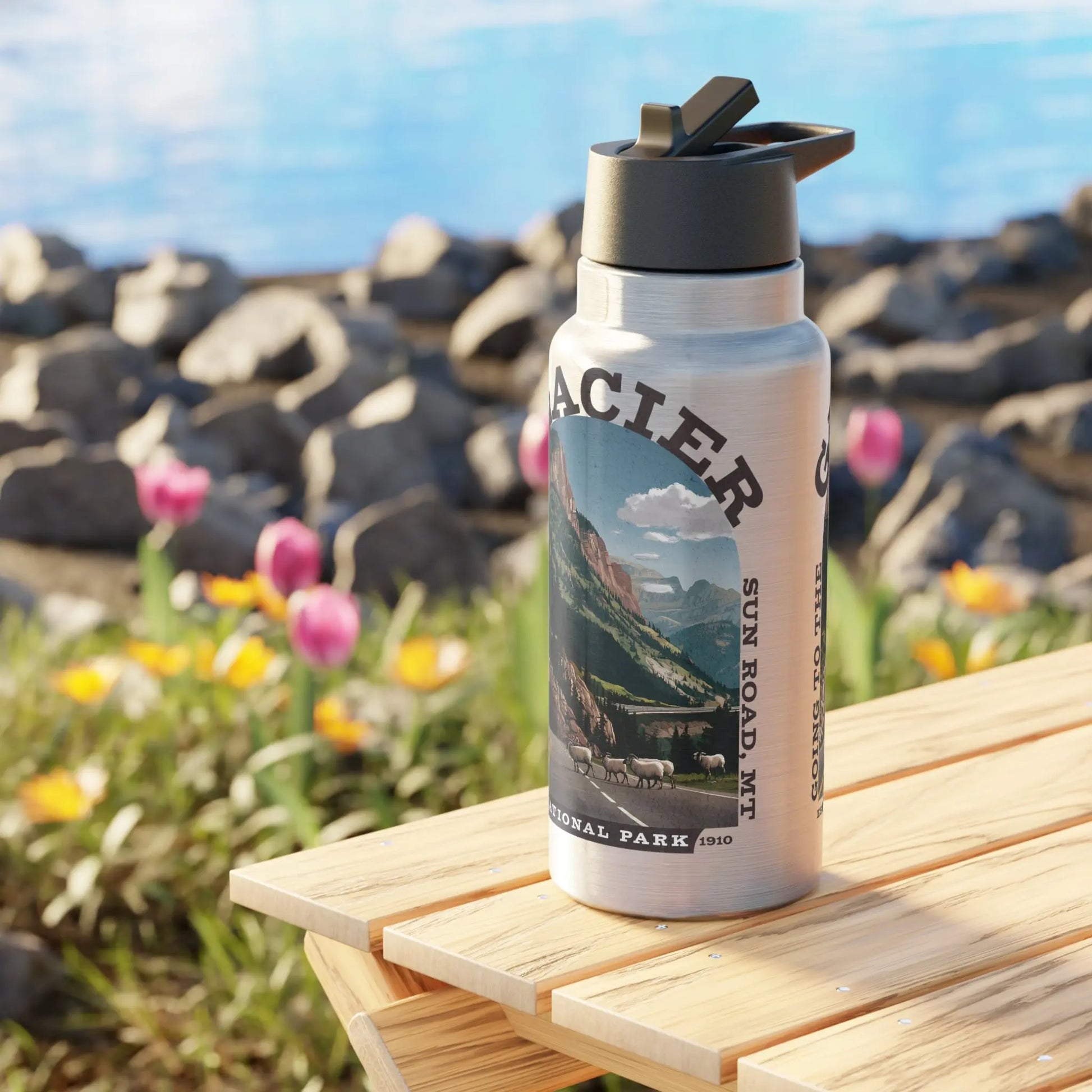Glacier National Park Insulated Water Bottle Tumbler 32oz Going to the Sun - Park Service Apparel