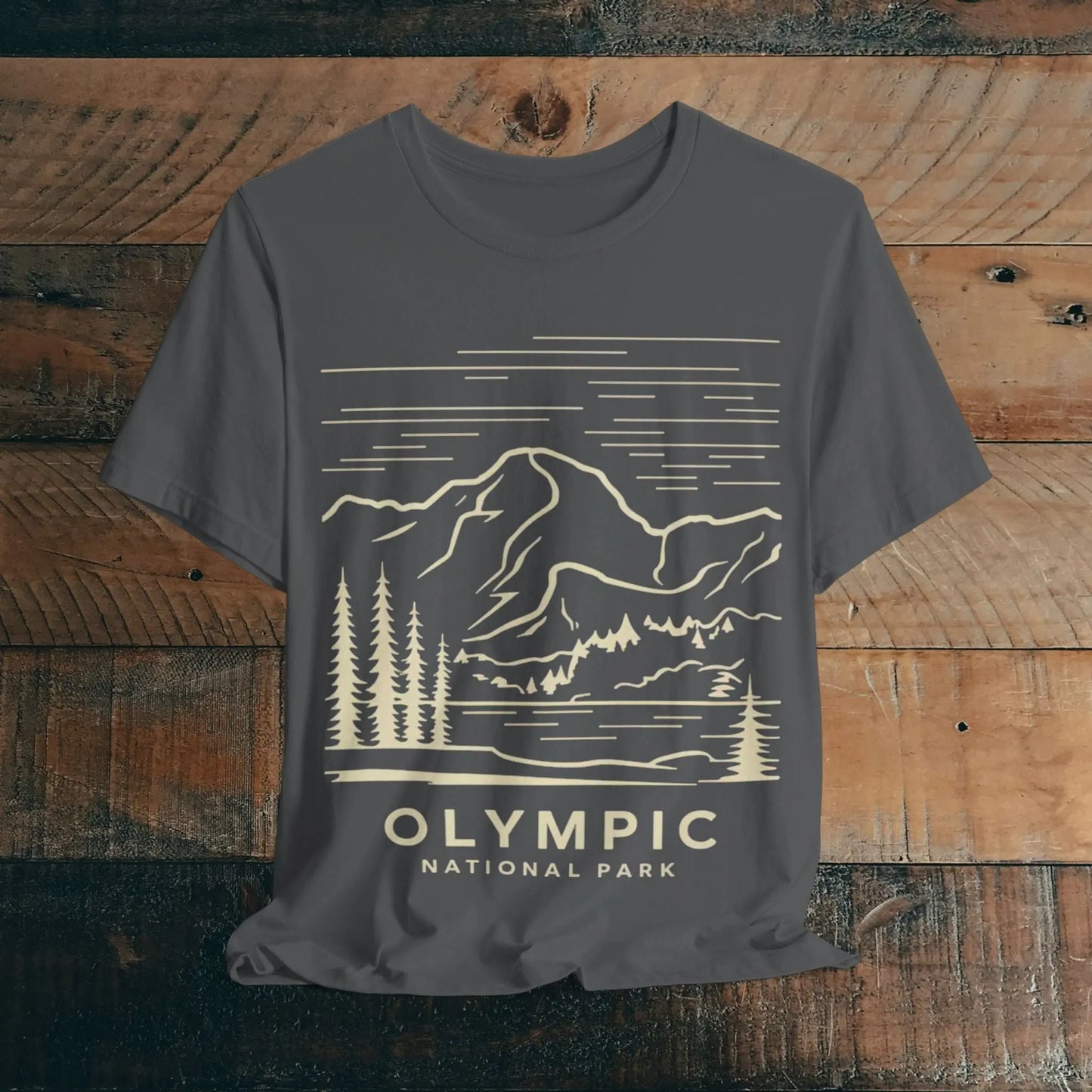 Olympic National Park Unisex Fit Soft T-Shirt Coastal Mountain Art - Park Service Apparel