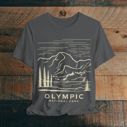 Olympic National Park Unisex Fit Soft T-Shirt Coastal Mountain Art - Park Service Apparel