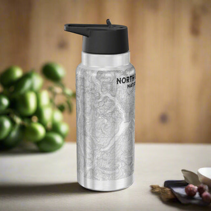 North Cascades National Park Topographic Insulated Water Bottle Tumbler 32oz