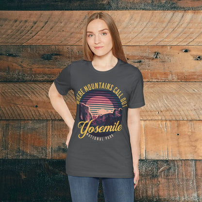 Yosemite National Park Unisex T-Shirt California Retro Mountains Call Out - Park Service Apparel